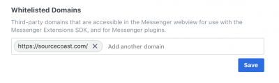 Facebook Messenger - Whitelisted Domains
