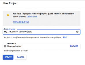 Google Application - New Project Values