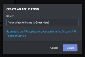 Discord Create Application