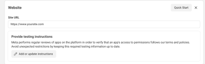 Facebook - Site URL