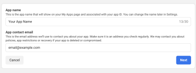 Facebook - Application Name