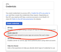 Google - Credentials - OAuth Client ID