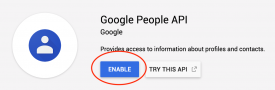 Enable Google People API