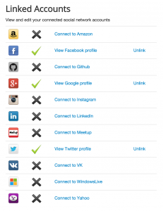 Manage each social network from the front-end