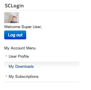SCLogin UserMenu Dropdown