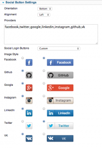 SCLogin social network configuration
